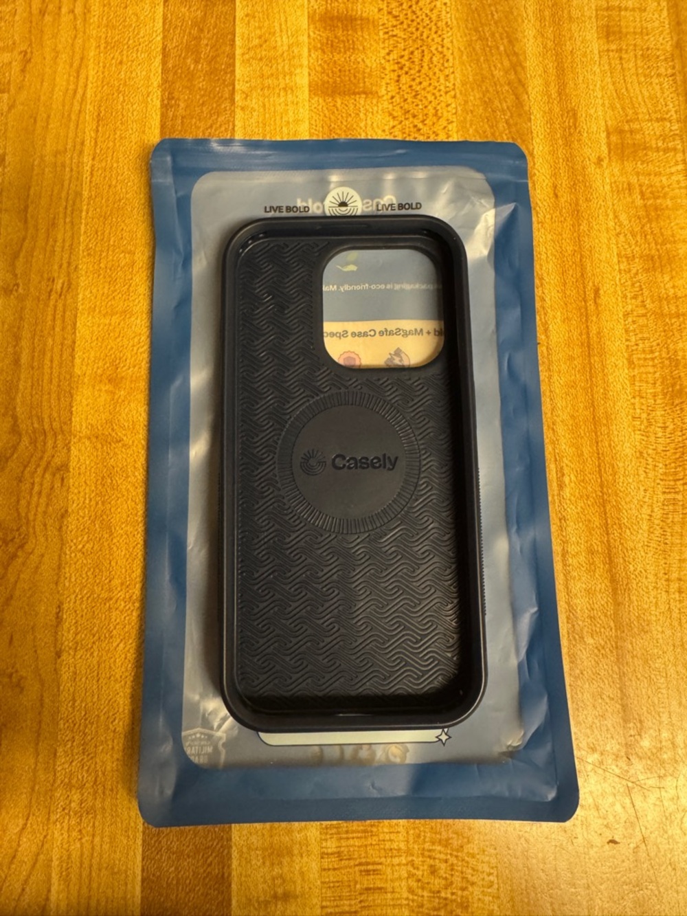 iPhone 15 Pro Casely Light Blue and White Gingham Phone Case - Picture 2 of 2